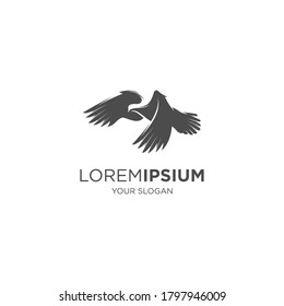 flaying pigeon bird silhouette logo