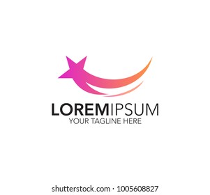 Flaying star. star logo template