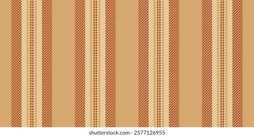 Fld-fashioned vector lines pattern, paper textile seamless texture. Ciwali vertical fabric background stripe in orange and light colors palette.