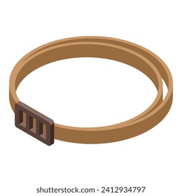 Flea collar thin icon isometric vector. Pet care fur. Animal health