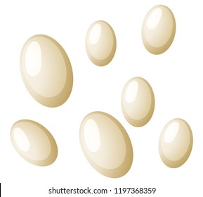 Flea eggs white background illustration