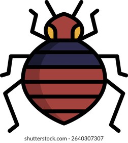 flea icon illustration design with filled outline, this is not made from any AI generation