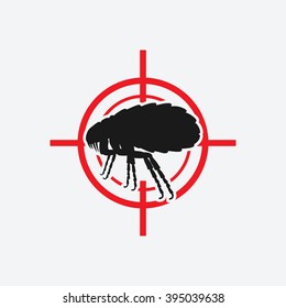 flea icon red target - vector illustration. eps 8