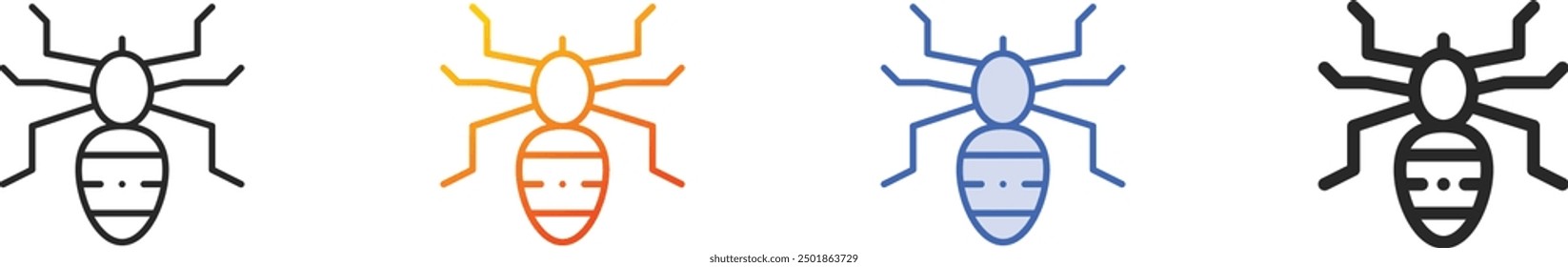 flea icon.Thin Linear, Gradient, Blue Stroke and bold Style Design Isolated On White Background