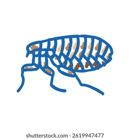flea insect doodle icon sketch vector. flea insect sign. isolated symbol illustration