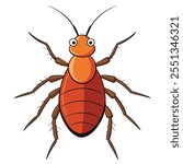 Flea insect flat vector illustration on a white background