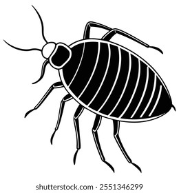 Flea insect flat vector illustration on a white background