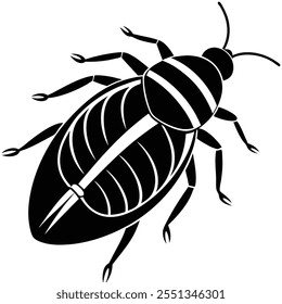 Flea insect flat vector illustration on a white background