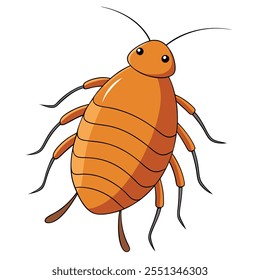 Flea insect flat vector illustration on a white background