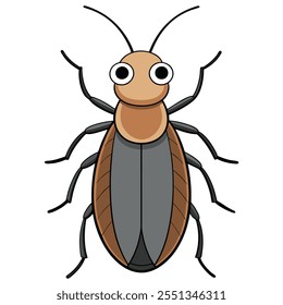 Flea insect flat vector illustration on a white background