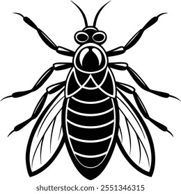 Flea insect flat vector illustration on a white background