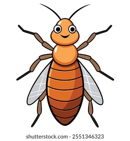 Flea insect flat vector illustration on a white background