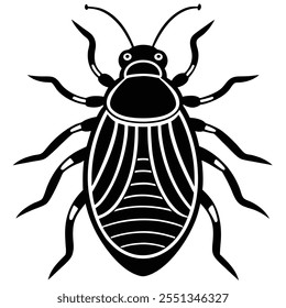 Flea insect flat vector illustration on a white background