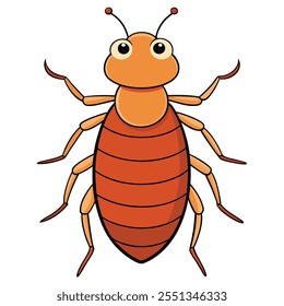 Flea insect flat vector illustration on a white background