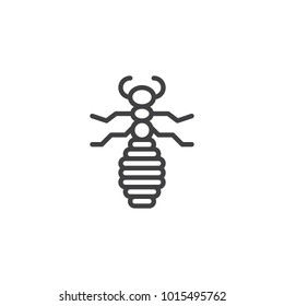 Flea insect line icon, outline vector sign, linear style pictogram isolated on white. Louse Symbol, logo illustration. Editable stroke