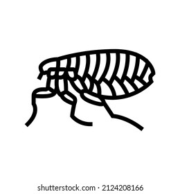 flea insect line icon vector. flea insect sign. isolated contour symbol black illustration