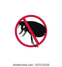 Flea Insect Vector Icon. Stop Flea. Black Vector Icon Isolated On White Background Flea Insect.