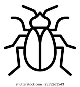 Icono de línea de pulgas, concepto de plagas, signo de insecto de parásito doméstico en fondo blanco, icono de pulga en diseño web de concepto móvil estilo contorno. Gráficos vectoriales.
