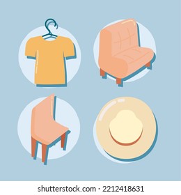 flea market, icons set design