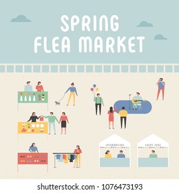 flea market poster concept poster. vector illustration flat design