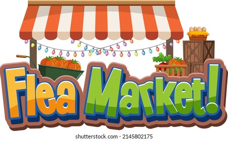 Flea Market Typography Design Illustration Stock Vector (Royalty Free ...