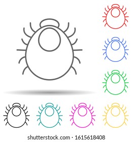 flea multi color style icon. Simple thin line, outline vector of pest control and insect icons for ui and ux, website or mobile application