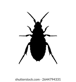 Projeto de ilustração plana do vetor da silhueta da pulga.