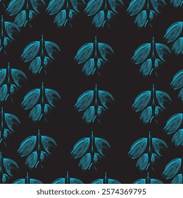 Fleaf and flowers textile seamless high resulation pattern