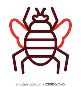 Fleas Vector Thick Line Two Color Icons For Personal And Commercial Use.
