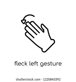 Fleck Left gesture icon. Trendy modern flat linear vector Fleck Left gesture icon on white background from thin line Hands and guestures collection, editable outline stroke vector illustration