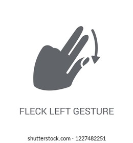 Fleck Left gesture icon. Trendy Fleck Left gesture logo concept on white background from Hands collection. Suitable for use on web apps, mobile apps and print media.