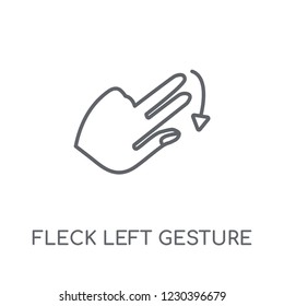 Fleck Left gesture linear icon. Modern outline Fleck Left gesture logo concept on white background from Hands collection. Suitable for use on web apps, mobile apps and print media.