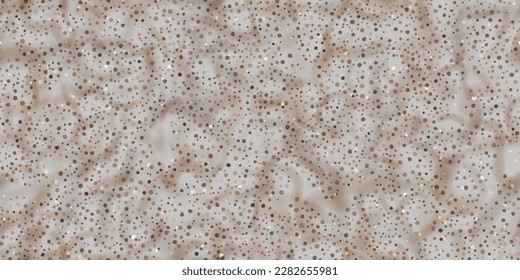 Beige und graue Terrazzo-Marmor-Bettdecke, nahtlose Muster mit Motiv. Wilder Granit mit Mottenblättern. Lärmbelästigung von Wand- oder Bodenfliesen. Abstrakter Hintergrund. Dotter-Stein-Werkstoff