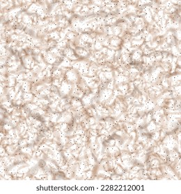 Das Terrazzo-Marmor mit Fleckenbeige ist ein nahtloses Muster mit Motiv. Wilder Granit mit Mottenblättern. Lärmbelästigung von Wand- oder Bodenfliesen. Abstrakter Hintergrund. Dotter-Stein-Werkstoff