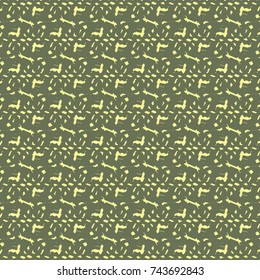 Flecked fabric pattern in green and yellow. Abstract vector.