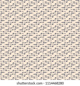 Flecked textile pattern with oblique parallel stripes. Dotted decorative bvackground. Vector illustration.