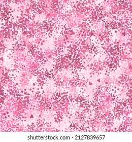 Flecktarn camouflage seamless pattern background. Girly fancy clothing style masking camo repeat textile print. Cream pink rose colors texture. Vector illustration.