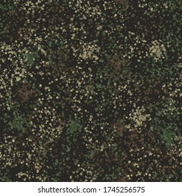Flecktarn-styled Camouflage Muster Hintergrund. Moderne Kleidung Stil Masking Camo wiederholen Druck. Chaki und Olivfarben Textur. Vector-Abbildung.