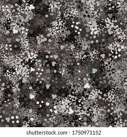 Flecktarn styled camouflage pattern background. Modern clothing style masking camo repeat print. Beige and brown colors texture. Vector illustration.