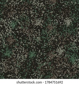 Flecktarn styled camouflage pattern background. Modern clothing style masking camo repeat print. Khaki and olive colors texture. Vector illustration.