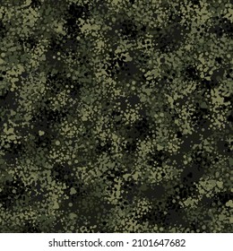 Flecktarn styled camouflage pattern background. Modern clothing style masking camo repeat print. Khaki and olive colors texture. Vector illustration.