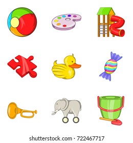 Fledgeling icons set. Cartoon set of 9 fledgeling vector icons for web isolated on white background
