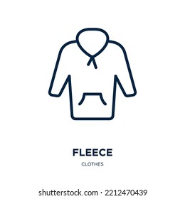 fleece icon from clothes collection. Thin linear fleece, clothing, wear outline icon isolated on white background. Line vector fleece sign, symbol for web and mobile