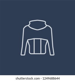 Fleece icon. Fleece linear design concept from Fleece collection. Simple element vector illustration on dark blue background.