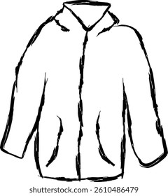 fleece jacket icon in Doodle style