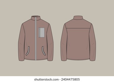 A fleece jacket will generally use a zipper up the middle front, rather than buttons or other fasteners.