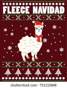 Fleece navidad. Alpaca. Llama