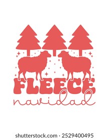 Velo Navidad, Ilustração, Design de camiseta de Natal, Tipografia, Clipart, Vetor de Natal, Adesivo, Mockup