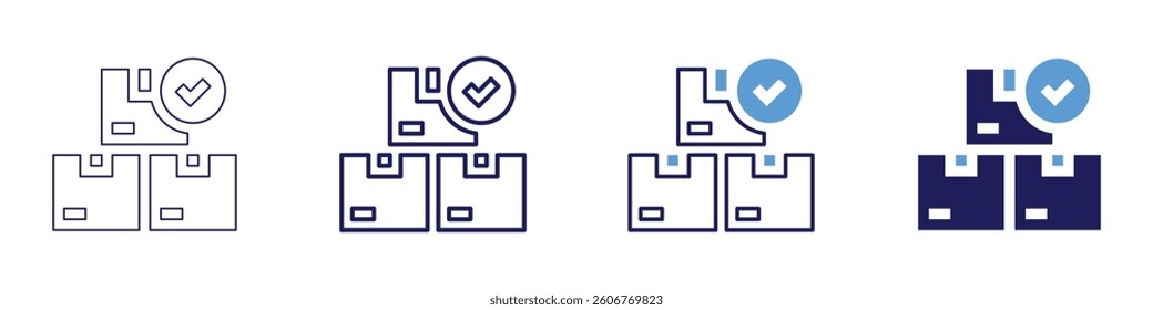 Fleet logistics icon in 4 different styles. Thin Line, Line, Bold Line, Duotone. Duotone style. Editable stroke.