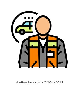 vector de icono de color de reparación de trabajador del administrador de mantenimiento de flota. signo de trabajador de reparación del administrador de mantenimiento de flota. ilustración de símbolo aislado